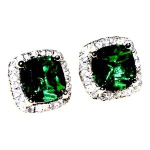 Farah Jewelry Green and Silver Earrings
